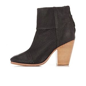 Rag & Bone Newport Black Perforated Ankle Boots